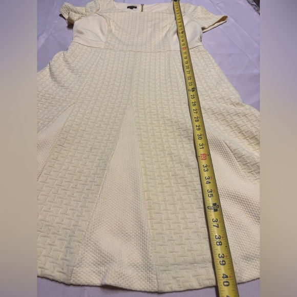 Talbots Fit & Flare Dress Size 10 Short Sleeve Butter Yellow Knee Length - Picture 6 of 16